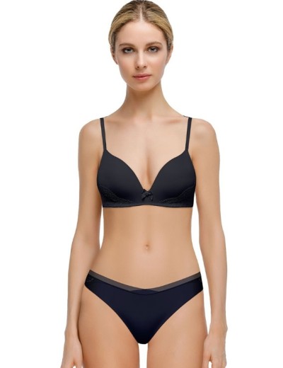 Бесшовный бюстгальтер балконет без косточек Mioocchi MADLEN 7732 nero, Цвет: nero, Размеры: 70B, изображение 4