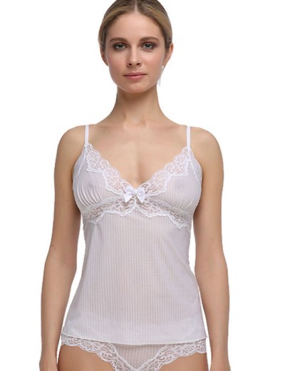 Майка на узких бретелях Mioocchi MARTA 7574 bianco, Цвет: bianco (белый), Размеры: XL, изображение 3