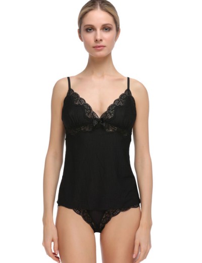 Майка на узких бретелях Mioocchi MARTA 7574 nero, Цвет: nero (черный), Размеры: XL, изображение 3