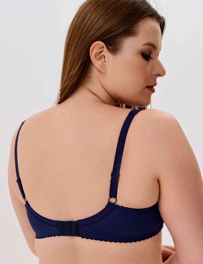 Бюстгальтер полумягкий с подкроем Novella 152 темно-синий, Цвет: темно-синий, Размеры: 75F, изображение 2 Бюстгальтер полумягкий с подкроем Novella 152 темно-синий, Цвет: темно-синий, Размеры: 75F, изображение 2