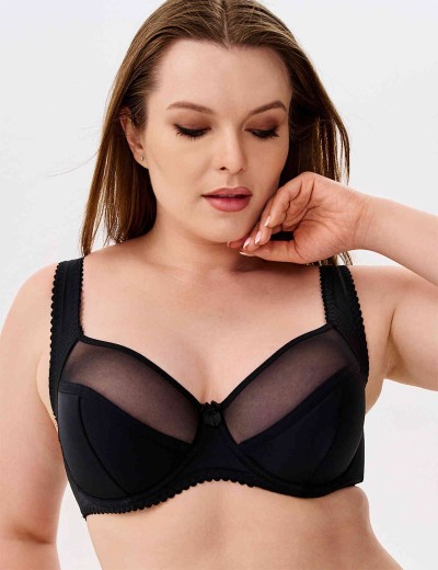 Бюстгальтер полумягкий с подкроем Novella 152 черный, Цвет: черный, Размеры: 75F, изображение 4