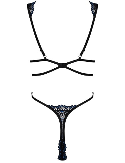 Сексуальное кружевное боди Obsessive BELISIS TEDDY, Цвет: черный/синий, Размеры: S/M, изображение 6