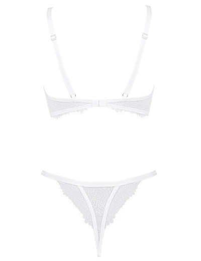 Белый кружевной комплект Obsessive BIANELLE SET, Цвет: белый, Размеры: L/XL, изображение 5