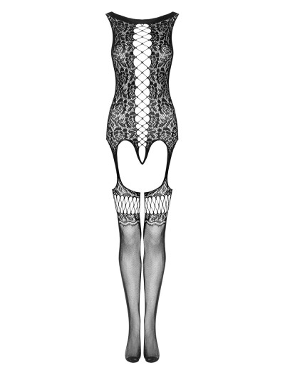 Бодистокинг с цветочным узором Obsessive F 236, Цвет: черный, Размеры: S/M/L, изображение 5 Бодистокинг с цветочным узором Obsessive F 236, Цвет: черный, Размеры: S/M/L, изображение 5