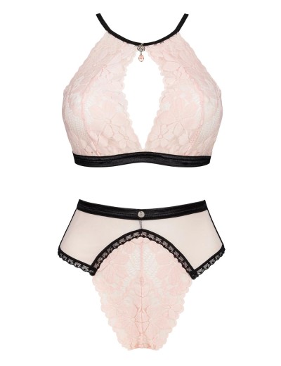 Соблазнительный комплект Obsessive LILINES SET, Цвет: пудровый, Размеры: S/M, изображение 4