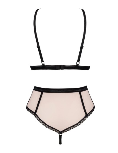 Соблазнительный комплект Obsessive LILINES SET, Цвет: пудровый, Размеры: S/M, изображение 5