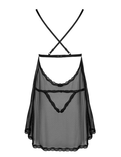 Бебби-долл + трусики с доступом Obsessive SEDILA BABYDOLL, Цвет: черный, Размеры: L/XL, изображение 5 Бебби-долл + трусики с доступом Obsessive SEDILA BABYDOLL, Цвет: черный, Размеры: L/XL, изображение 5