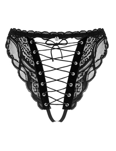 Трусики стринги с доступом Obsessive SEDILA THONG, Цвет: черный, Размеры: S/M, изображение 4