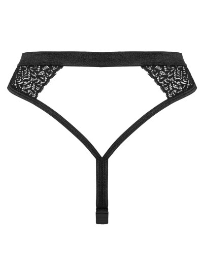 Высокие кружевные стринги Obsessive YASKANA THONG, Цвет: черный, Размеры: XS/S, изображение 5