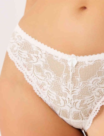 Кружевные трусы стринги Simona M 003/30 молоко, Цвет: молоко, Размеры: M, изображение 3
