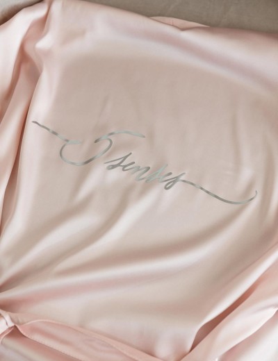 Короткий шелковый халат 5senses 7239 розовый, Цвет: розовый, Размеры: XS/S/M/L, изображение 4