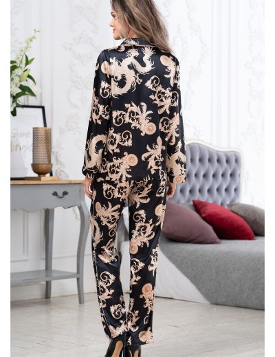 Атласный комплект-двойка Mia-Amore VERSACHI GOLD 9926, Цвет: версаче, Размеры: 2XL, изображение 2