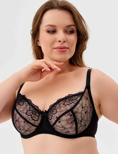 Мягкий кружевной бюстгальтер Milavitsa 127520 черный, Цвет: черный, Размеры: 90D, изображение 3