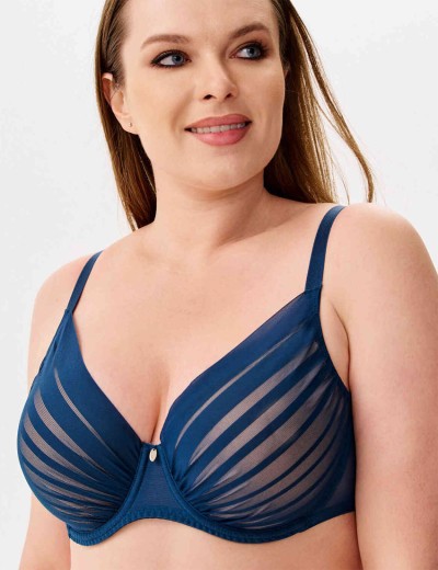 Бюстгальтер с формованной чашкой Milavitsa 127650 синий топаз/нюд, Цвет: синий топаз/нюд, Размеры: 90C, изображение 4