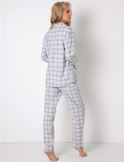 Фланелевая пижама с брюками Aruelle PAULA, Цвет: светло-серый/графит, Размеры: XL, изображение 3