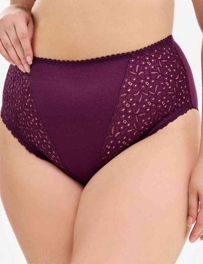 Высокие трусы слипы Lauma COTTON CLASSIC L01810 сливовое вино, Цвет: сливовое вино, Размеры: XL, изображение 3