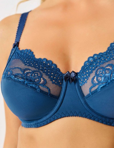 Бюстгальтер мягкий на косточках Misstyle 2512 французский синий, Цвет: французский синий, Размеры: 75F, изображение 3