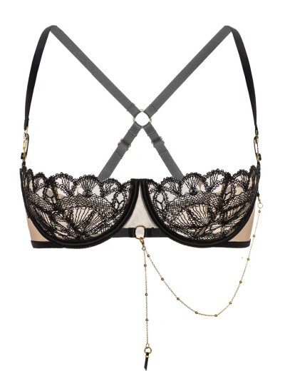 Сексуальный кружевной бюстгальтер Gracija-Rim CHRIS 10322, Цвет: черный/кофе с молоком, Размеры: 70C, изображение 8