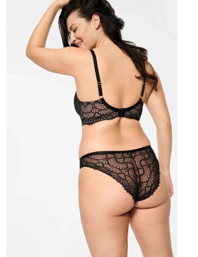 Кружевные трусики бразилиана Esotiq SARAY 39547, Цвет: черный с бежевым, Размеры: S, изображение 2
