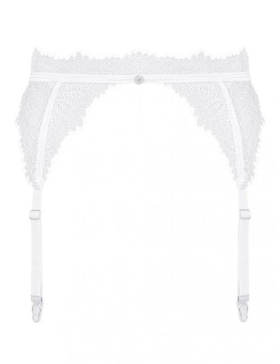 Кружевной пояс для чулок Obsessive BIANELLE GARTER BELT, Цвет: белый, Размеры: S/M, изображение 4