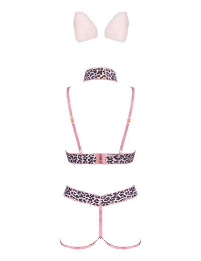 Ролевой комплект из 5-ти предметов Obsessive CATRINY, Цвет: леопард, Размеры: S/M, изображение 4