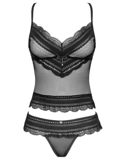 Комплект топ + шорты Obsessive IVANNES SET, Цвет: черный, Размеры: S/M, изображение 4