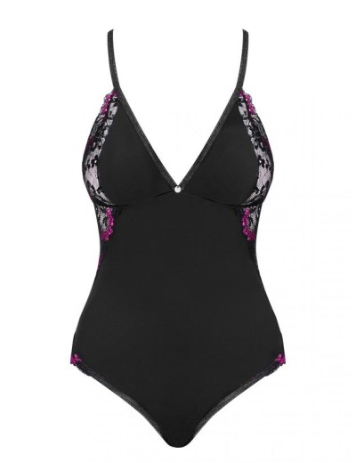 Черное боди с кружевной спинкой Obsessive VANESSME TEDDY, Цвет: черный, Размеры: L/XL, изображение 4