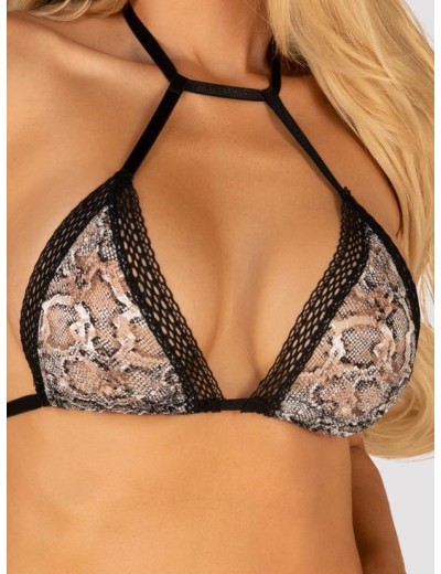 Сексуальный комплект Obsessive XENITA SET, Цвет: черно-бежевый, Размеры: S/M, изображение 4