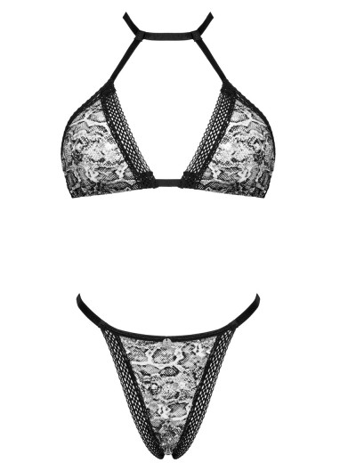 Сексуальный комплект Obsessive XENITA SET, Цвет: черно-бежевый, Размеры: S/M, изображение 5