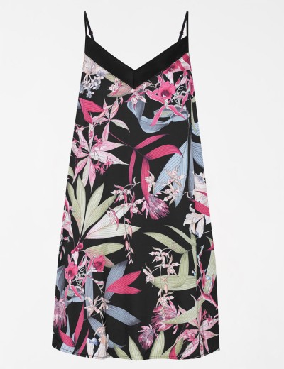 Сорочка атласная Esotiq WILDFLOWER 39805, Цвет: черный+розовый, Размеры: S, изображение 3