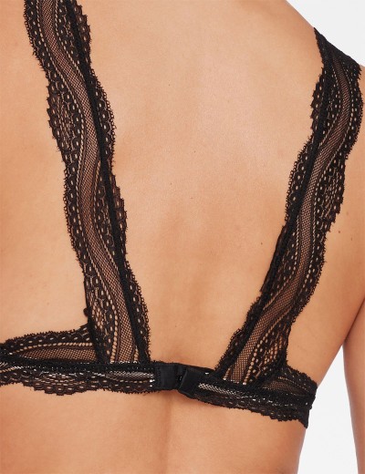 Мягкий треугольный бюстгальтер без косточек Esotiq BLESSY 40577, Цвет: черный+беж, Размеры: S, изображение 6