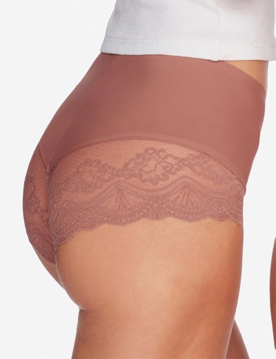 Набор высоких трусов Esotiq PANSY 40301 (2 шт) пыльная роза+белый, Цвет: пыльная роза+белый, Размеры: S, изображение 2