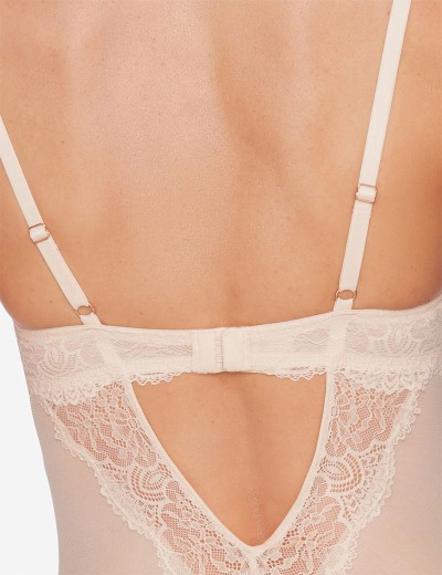 Кружевное боди с пуш-ап Esotiq RAMIRA 40178 пудровый, Цвет: пудровый, Размеры: S, изображение 5