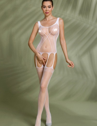 Эротический комбинезон сетка Passion ECO BS 007 white, Цвет: белый, Размеры: S/M, изображение 2