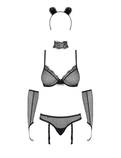 Ролевой костюм кошечки Obsessive 836 CATWOMAN COSTUME, Цвет: черный, Размеры: L/XL, изображение 5