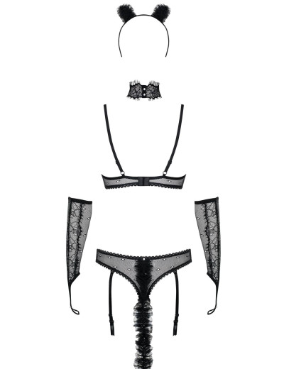 Ролевой костюм кошечки Obsessive 836 CATWOMAN COSTUME, Цвет: черный, Размеры: L/XL, изображение 6