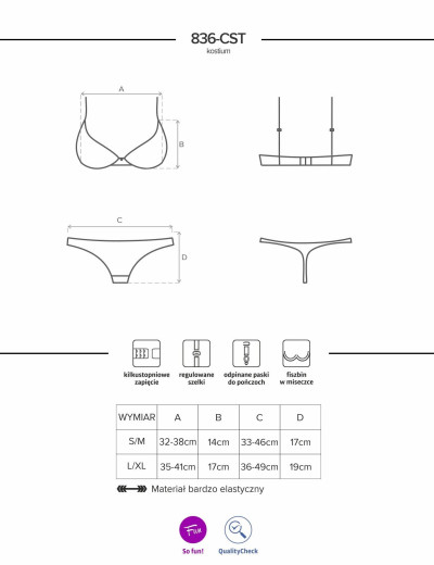 Ролевой костюм кошечки Obsessive 836 CATWOMAN COSTUME, Цвет: черный, Размеры: L/XL, изображение 7