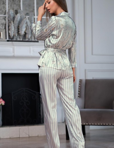 Пижама атласная Mia-Amore KATRIN 8676, Цвет: фисташковый, Размеры: 2XL, изображение 2