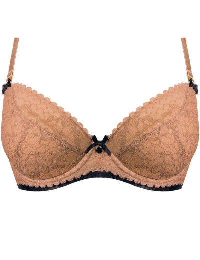 Кружевной бюстгальтер пуш-ап Nipplex ELISABETH P-UP, Цвет: карамель, Размеры: 75E, изображение 6