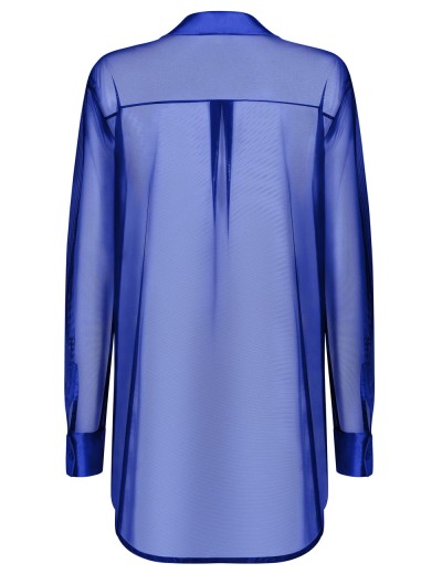Синяя полупрозрачная рубашка Obsessive STELLYA, Цвет: синий, Размеры: M/L, изображение 6