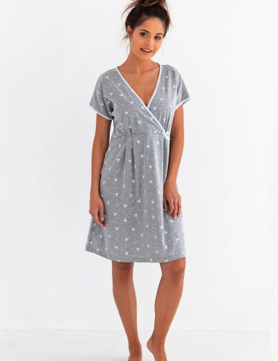 Серая сорочка из хлопка Sensis ELEANOR KOSZULA, Цвет: серый, Размеры: S, изображение 2