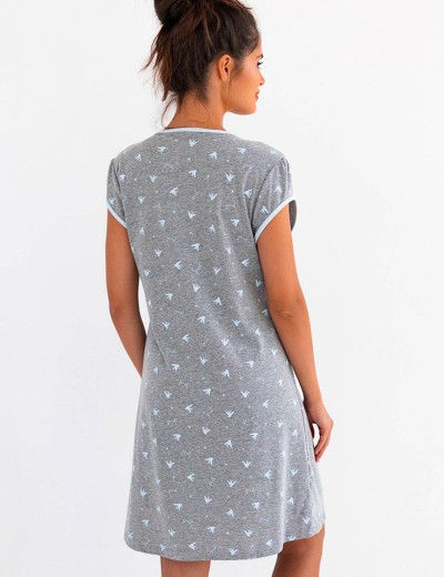 Хлопковая сорочка с коротким рукавом Sensis RILEY KOSZULA, Цвет: серый, Размеры: S, изображение 2