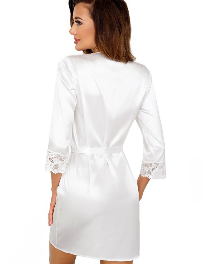 Атласный халат-кимоно Donna COLETTE dressing gown ekri, Цвет: экрю, Размеры: M, изображение 2