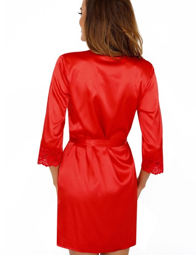 Атласный халат-кимоно Donna COLETTE dressing gown red, Цвет: красный, Размеры: XL, изображение 2