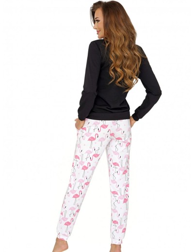 Хлопковая пижама с брюками Donna FLAMINGO pyjamas black, Цвет: черный, Размеры: S, изображение 3