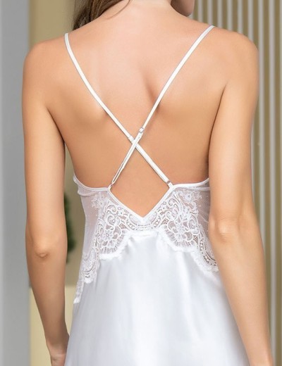 Шелковая сорочка с кружевом Mia-Amore AURELIA 3890 белый, Цвет: белый, Размеры: XL, изображение 4