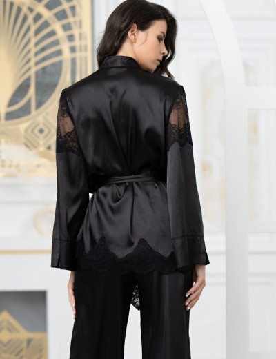 Шелковый комплект-тройка с брюками Mia-Amore AURELIA 3896 черный, Цвет: черный, Размеры: M, изображение 2