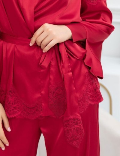 Шелковый комплект-тройка с брюками Mia-Amore AURELIA 3896 красный, Цвет: красный, Размеры: S, изображение 6 Шелковый комплект-тройка с брюками Mia-Amore AURELIA 3896 красный, Цвет: красный, Размеры: S, изображение 6