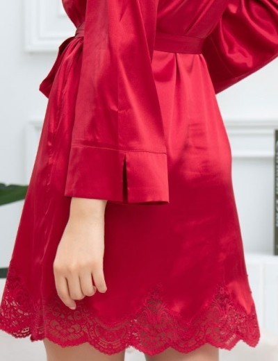 Шелковая рубашка-халат Mia-Amore AURELIA 3897 красный, Цвет: красный, Размеры: M, изображение 5