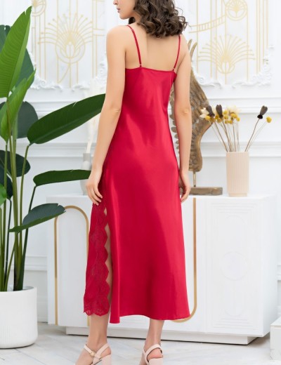 Длинная сорочка из натурального шелка Mia-Amore AURELIA 3898 красный, Цвет: красный, Размеры: S, изображение 3